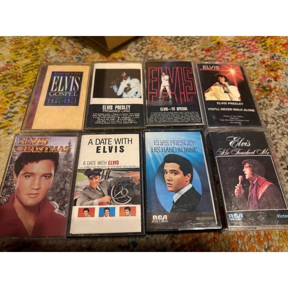 Lot Of 8 Vintage Elvis Presley Cassette Tapes Gospel‎ Hits Rock